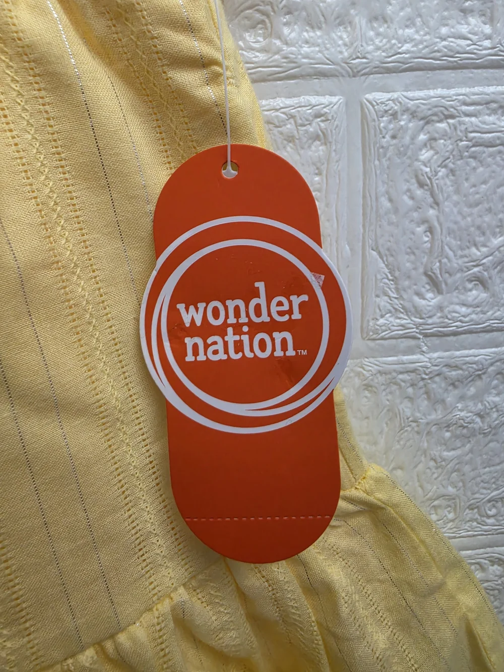 Nwt Wonder Nation Baby Girl's Cotton Yellow Summer Dress, Size 18 months